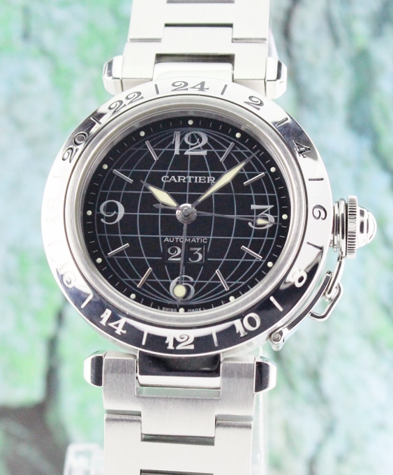 (image for) A CARTIER STAINLESS STEEL PASHA GMT AUTOMATIC WATCH / 2550